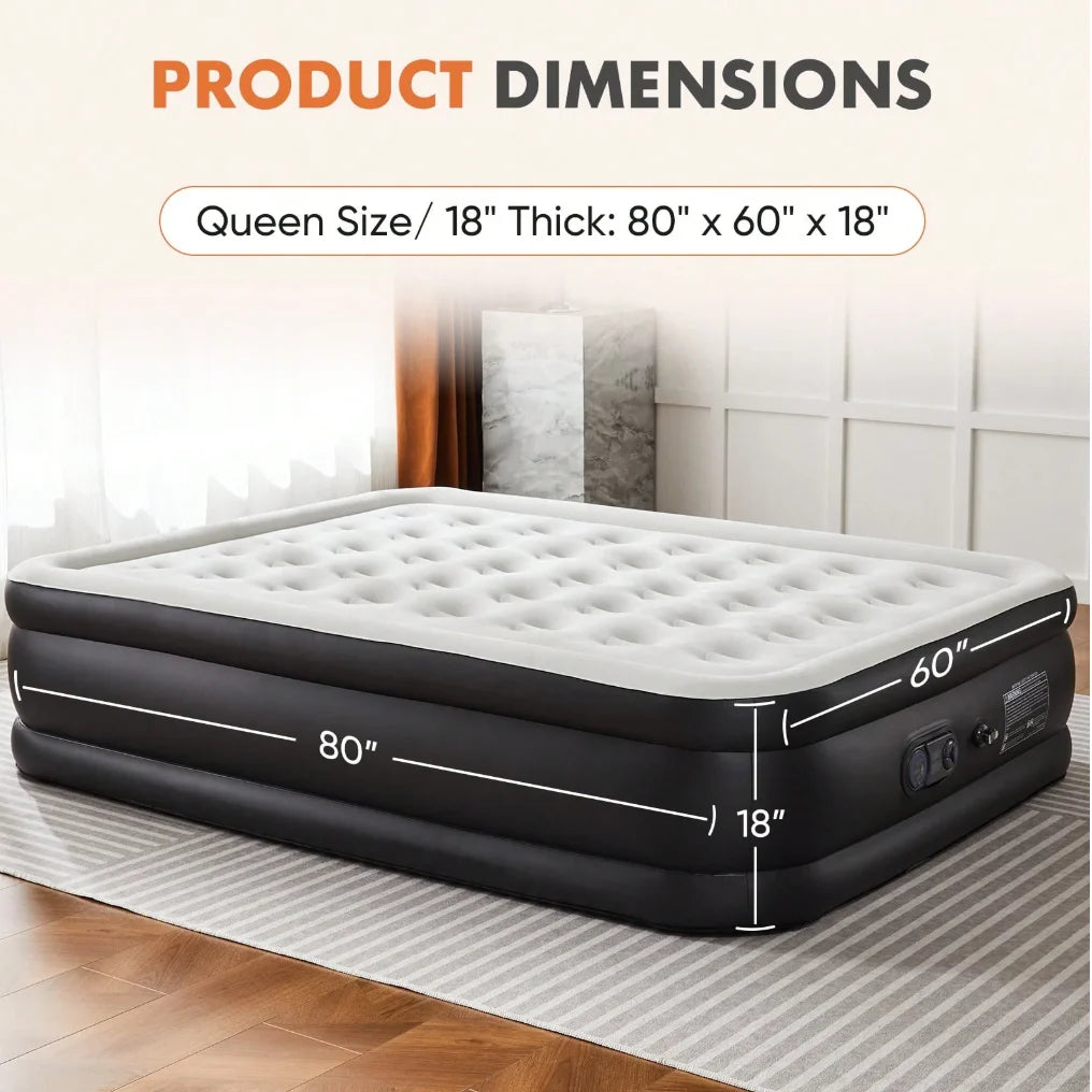 Portable Air Mattress With Built In Pump For Outdoor Camping
