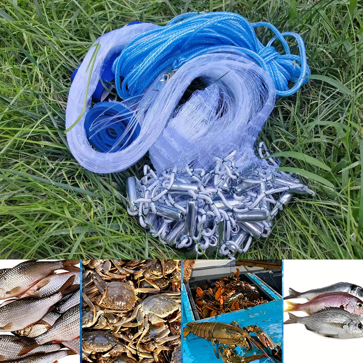 Heavy Duty Nylon Fishing Cast Net For Saltwater And Freshwater