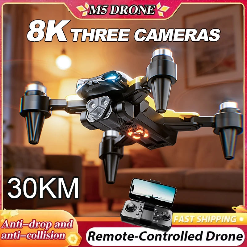 ZNLYRION M5 Foldable Drone 8K Camera Obstacle Avoidance RC Quadcopter