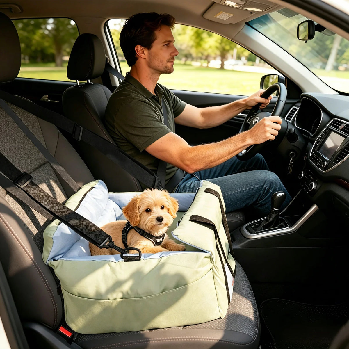 Bingopaw Dog Car Seat Pet Booster Seat With Safety Belt