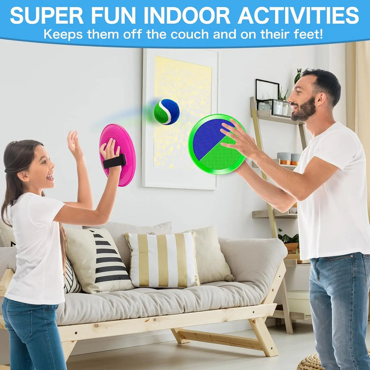 Parent Child Sticky Toss Catch Ball Game Set for Kids