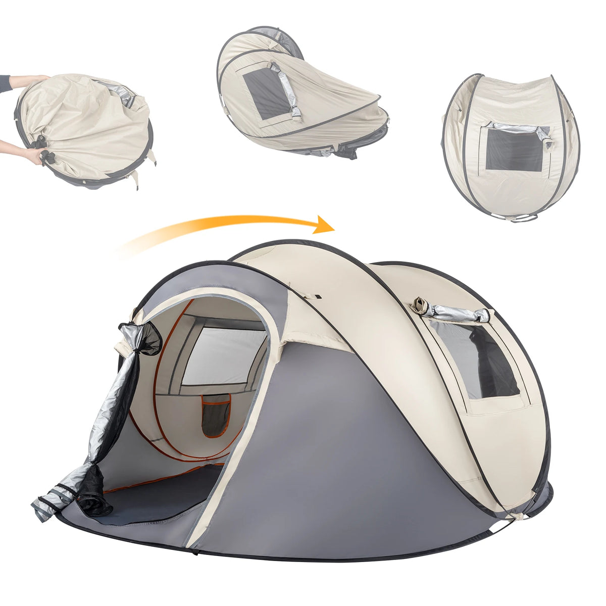 Outdoor Camping Instant Pop Up Tent With Integrated Vestibule Storage
