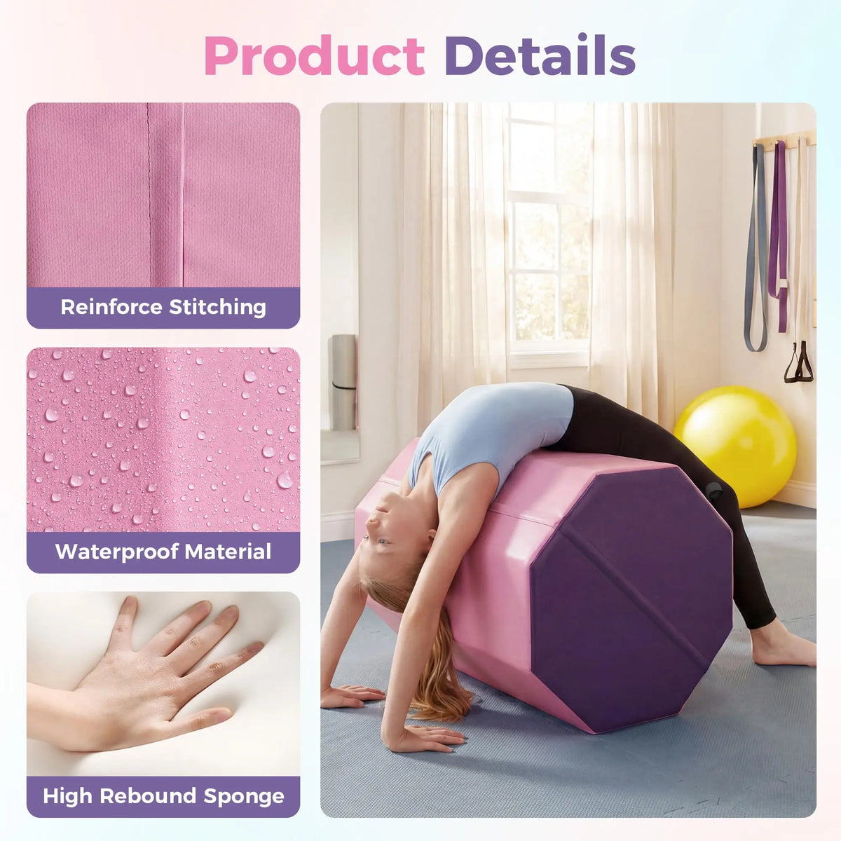 Gymnastics Backbend Somersault Trainer Octagon Tumbling Mat For Training
