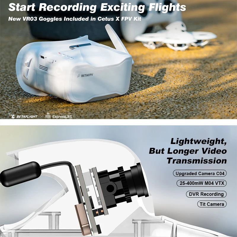 Betafpv Cetus X Fpv Drone Kit With Vr03 Goggles Bundle