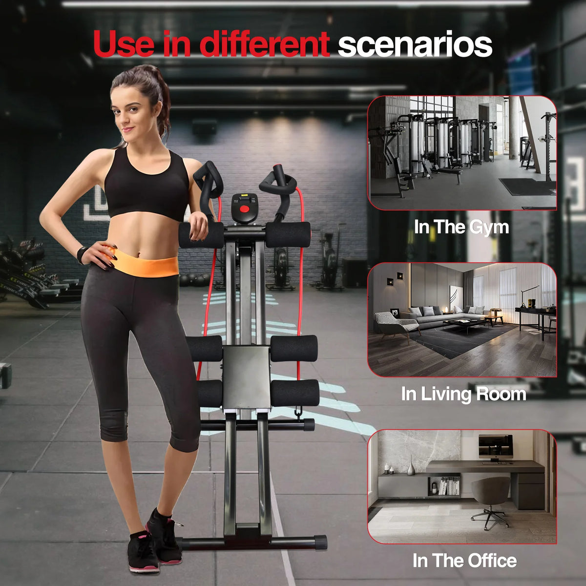 Gikpal Foldable Ab Machine Core Exercise Fitness Equipment For Home
