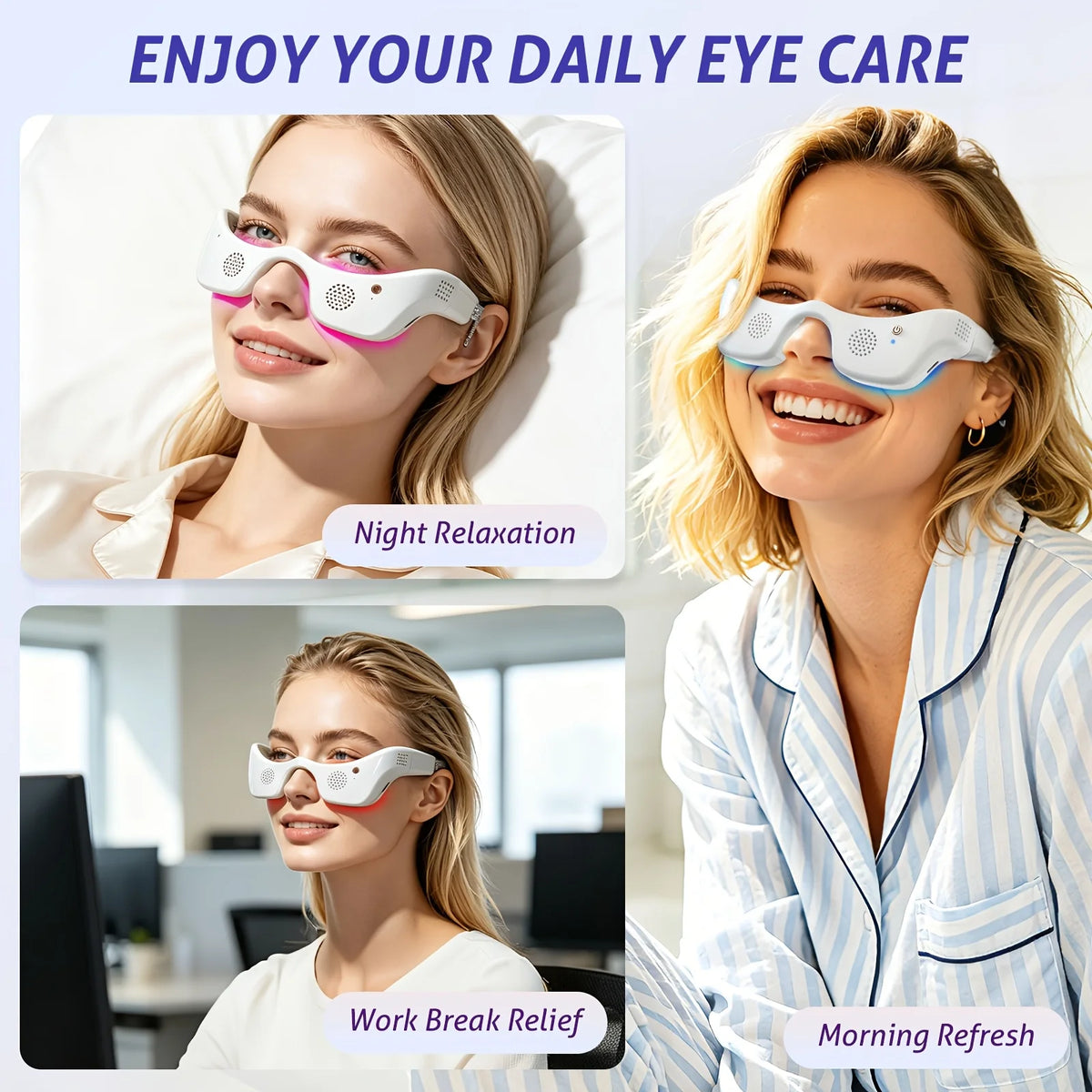 Jitesy LED Eye Massager With Hot Cold Light Therapy