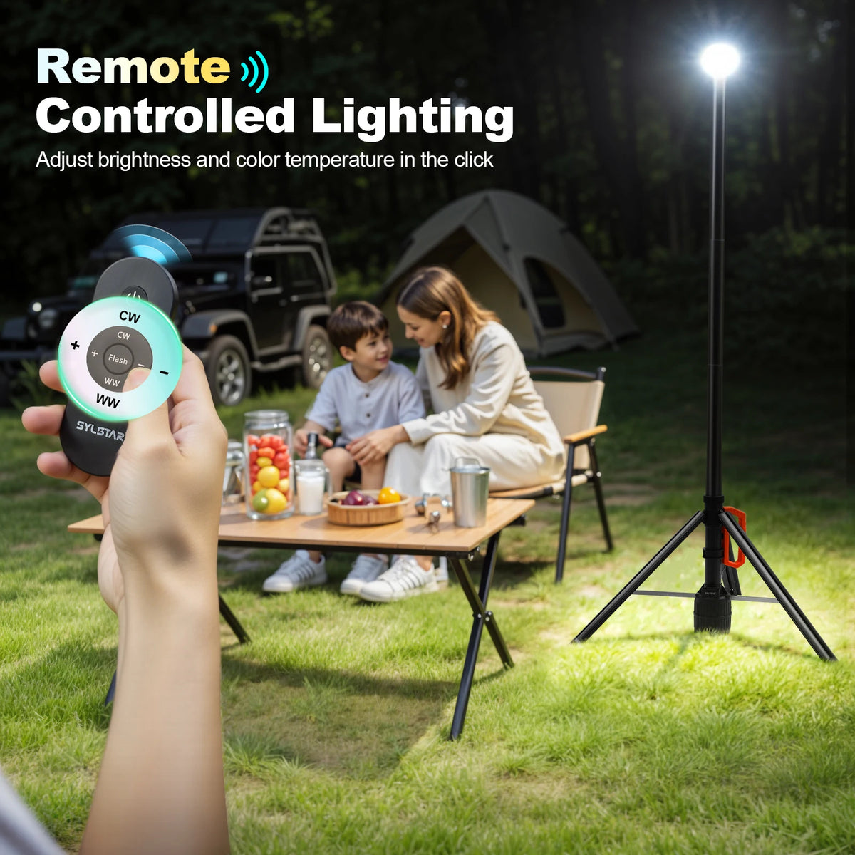 Remote Control Rechargeable Led Work Light For Camping And Outdoor