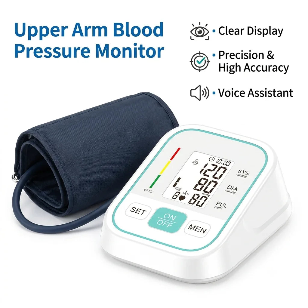 Digital Upper Arm Blood Pressure Monitor With Voice Function
