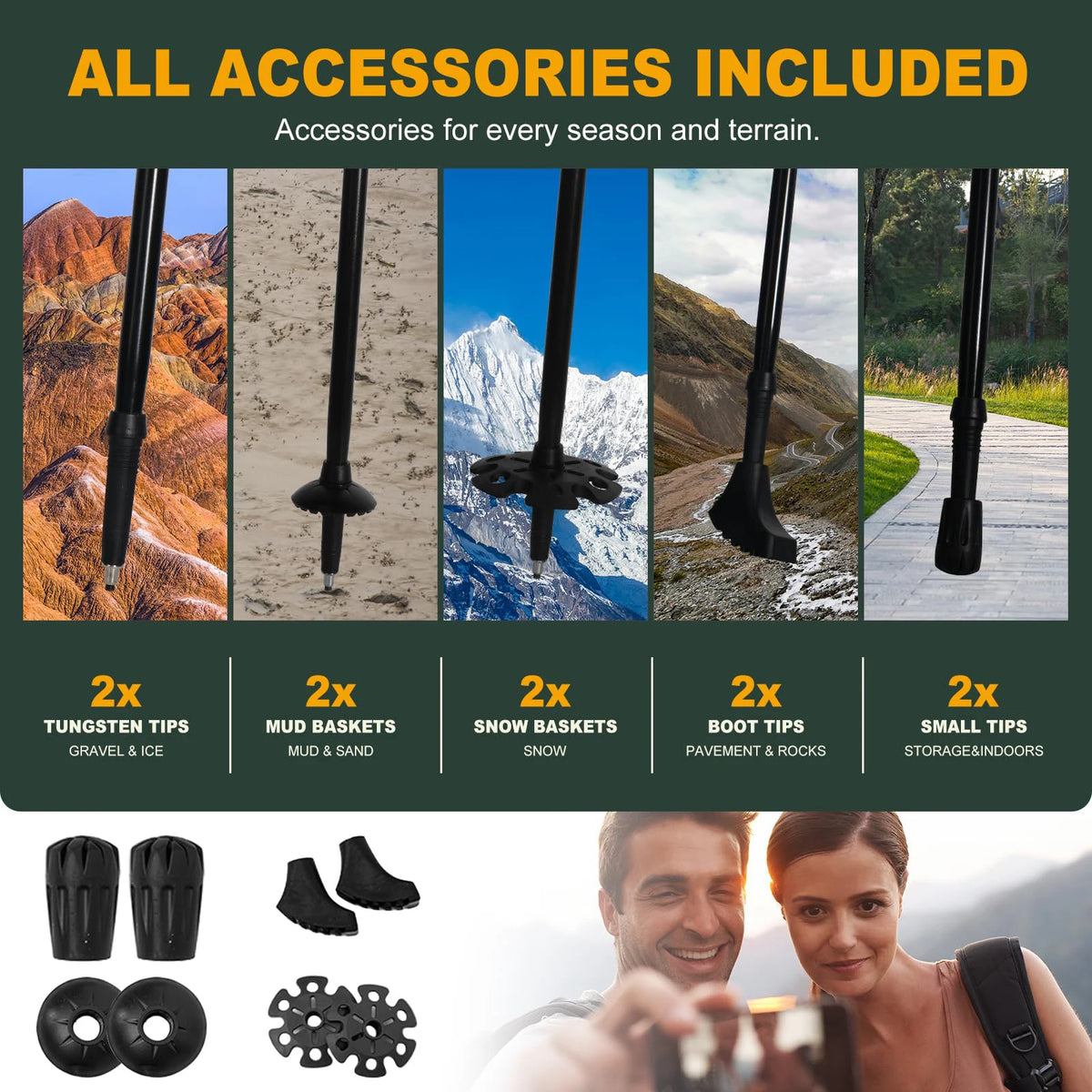 Ultralight Aluminum 5 Section Folding Trekking Pole With Foam Grip