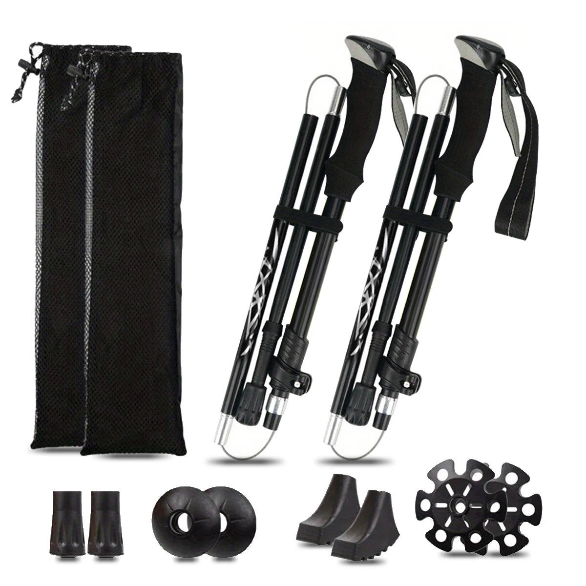 Ultralight Aluminum 5 Section Folding Trekking Pole With Foam Grip