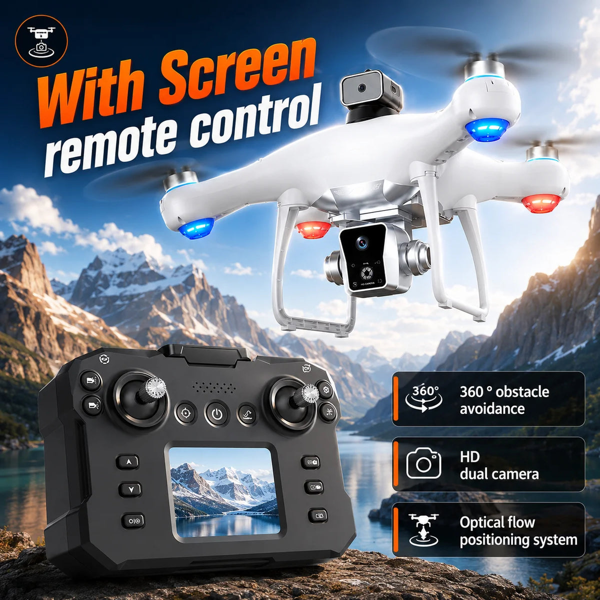 ZNLYRION Brushless Drone Featuring 360 Obstacle Avoidance And Dual Camera