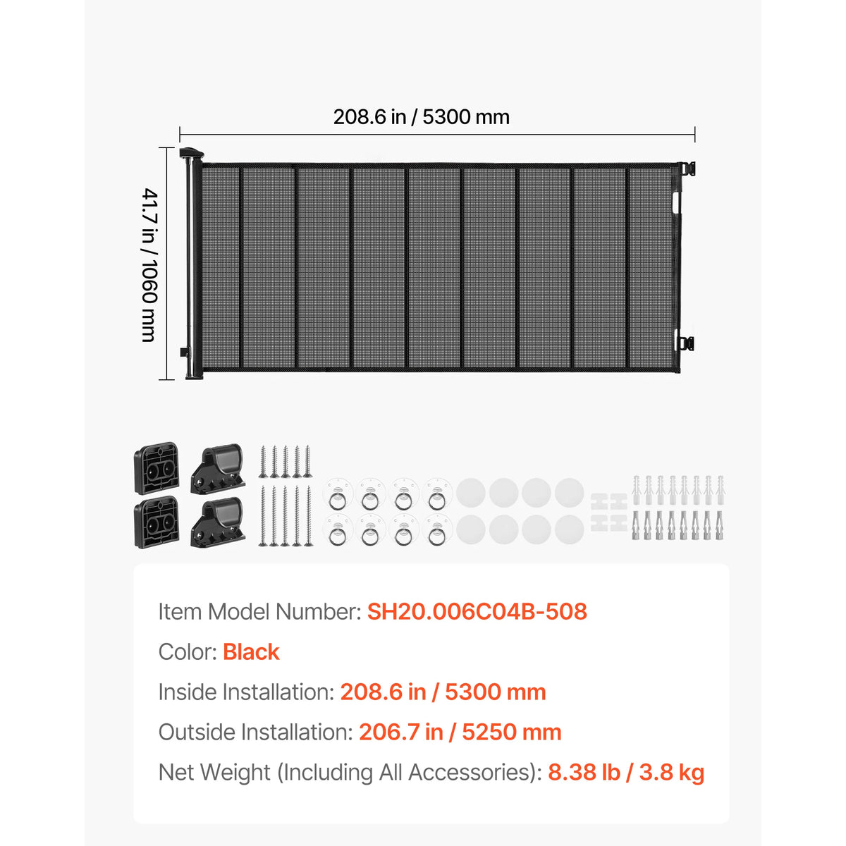 SucceBuy Retractable Baby Gate With Security Lock And Safe Mesh
