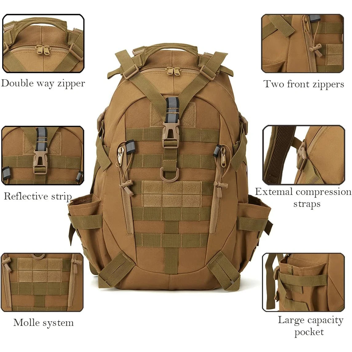 ReFire Gear Tactical Hiking Backpack With Molle System For Travel