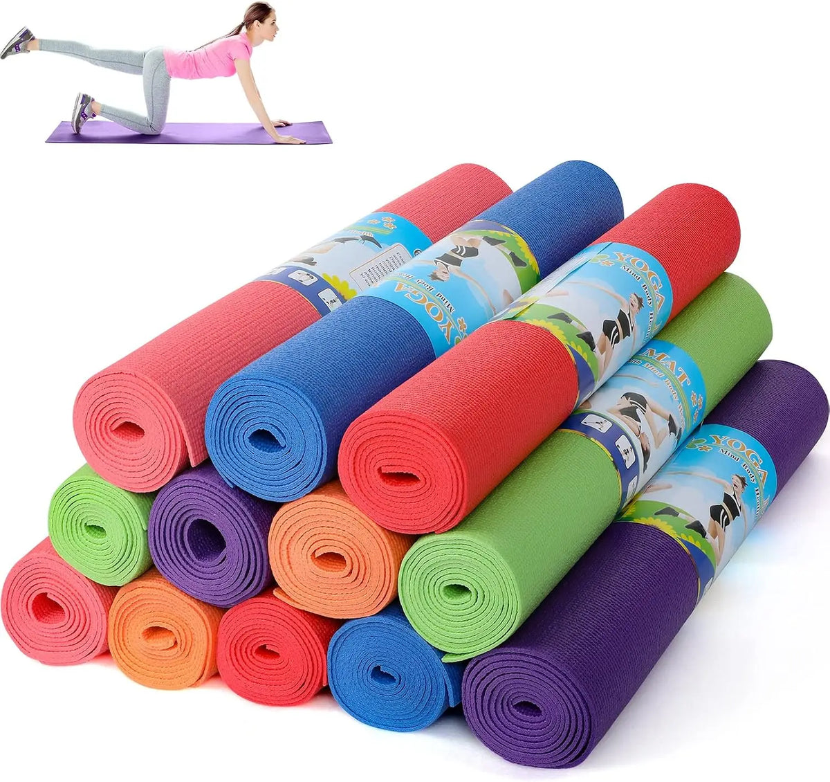 Non Slip Yoga Exercise Mats for Home and Gym Workouts