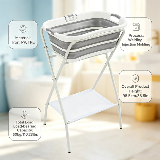 Collapsible Elevated Dog Wash Tub With Integrated Drainage Design