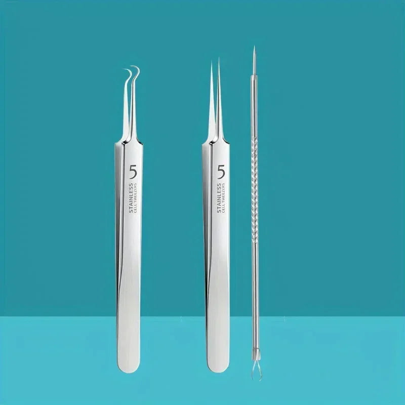 Stainless Steel Blackhead Remover Tool Set For Skincare Grooming Accessories