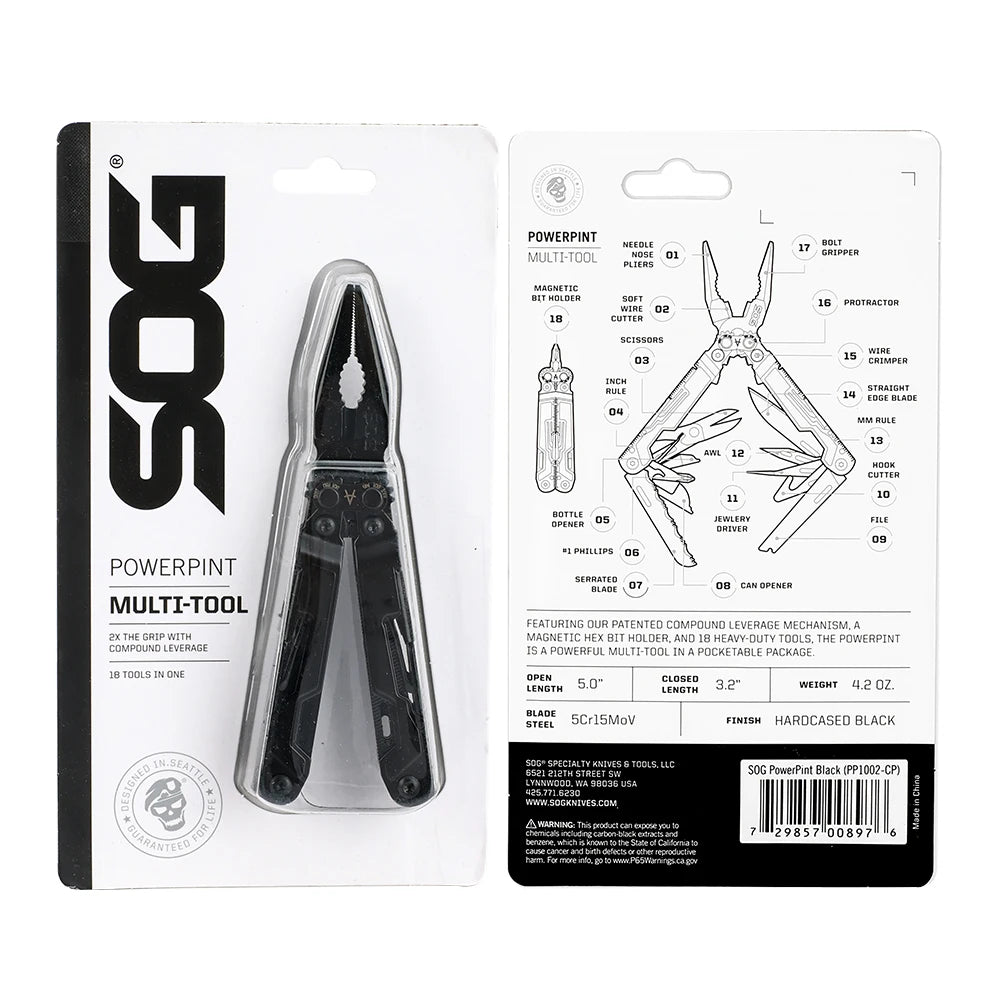 SOG PowerPint Mini 18 Tools Stainless Steel Pocket Multi Tool