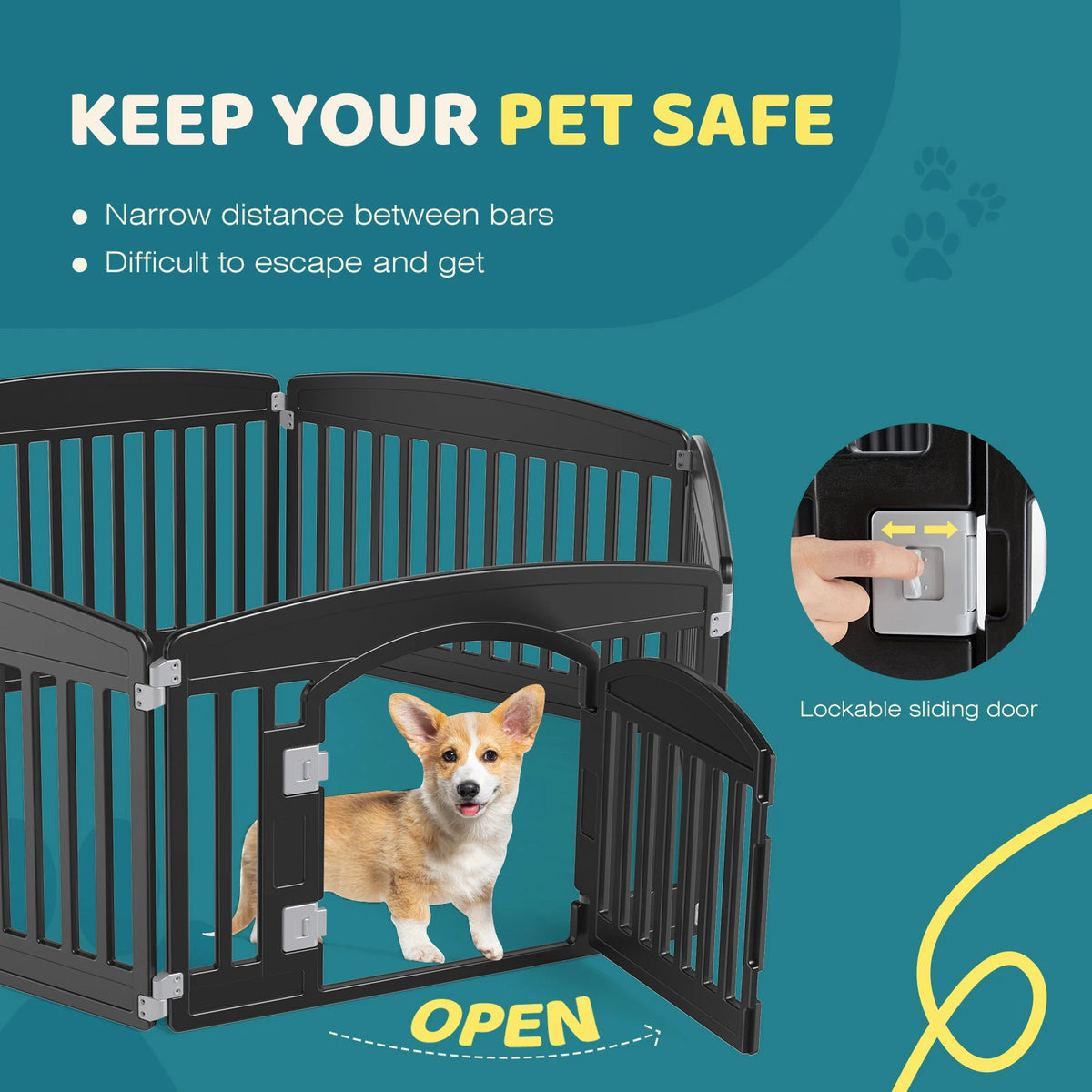 JHK Durable Plastic Dog Playpen For Indoor And Outdoor Pets