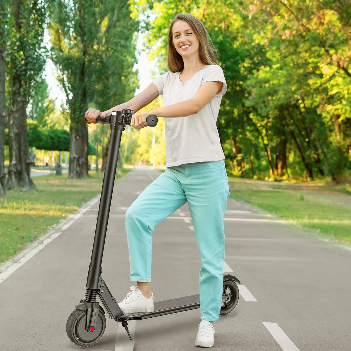 Caroma Folding Electric Scooter With Cruise Control And Shock Absorption