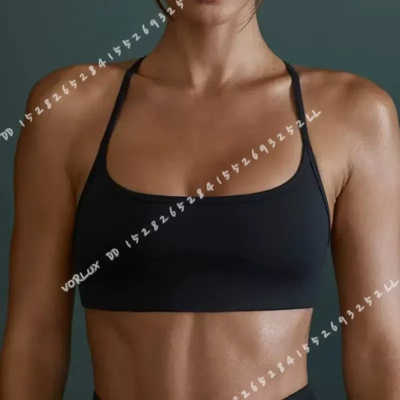Womens Cross Back Shockproof Sports Bra For Gym And Yoga