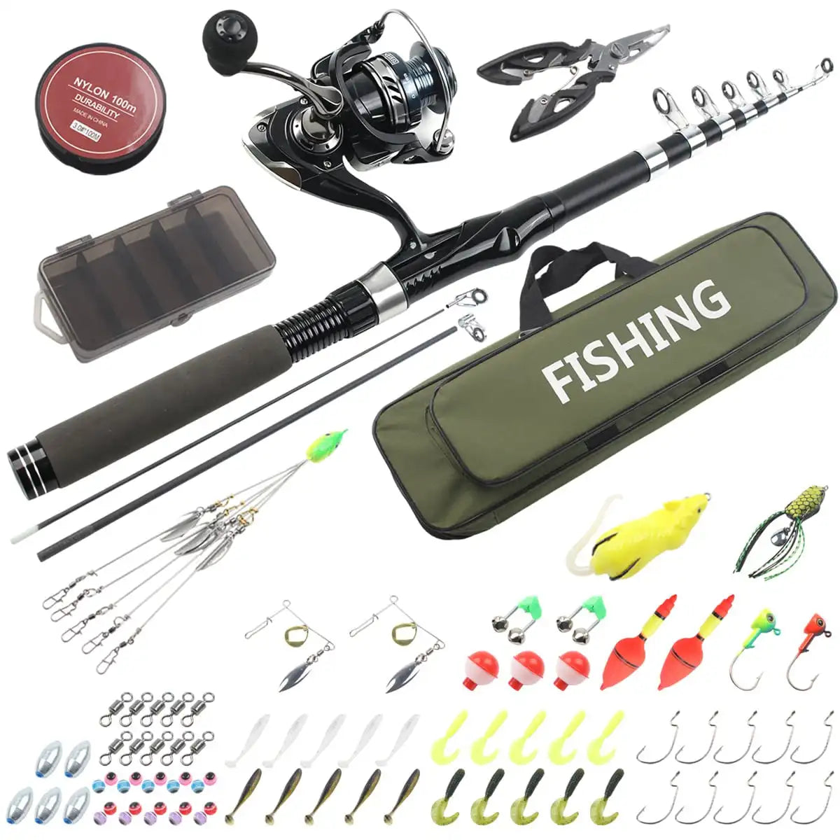 Telescopic Fishing Rod And Reel Combo Kit For Anglers