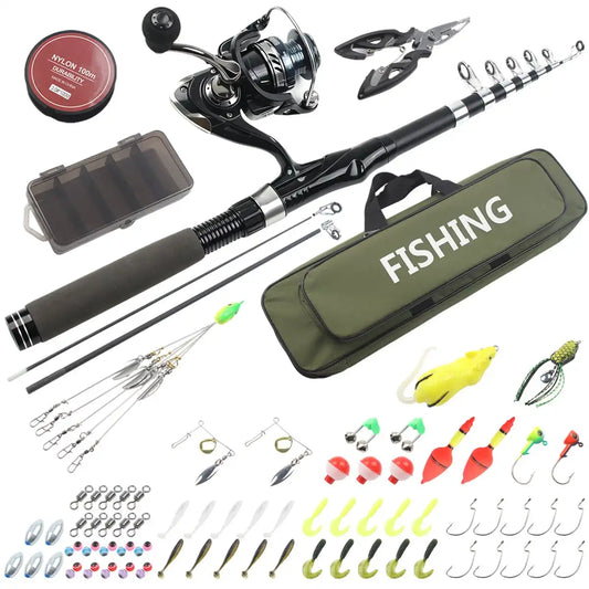 Telescopic Fishing Rod And Reel Combo Kit For Anglers