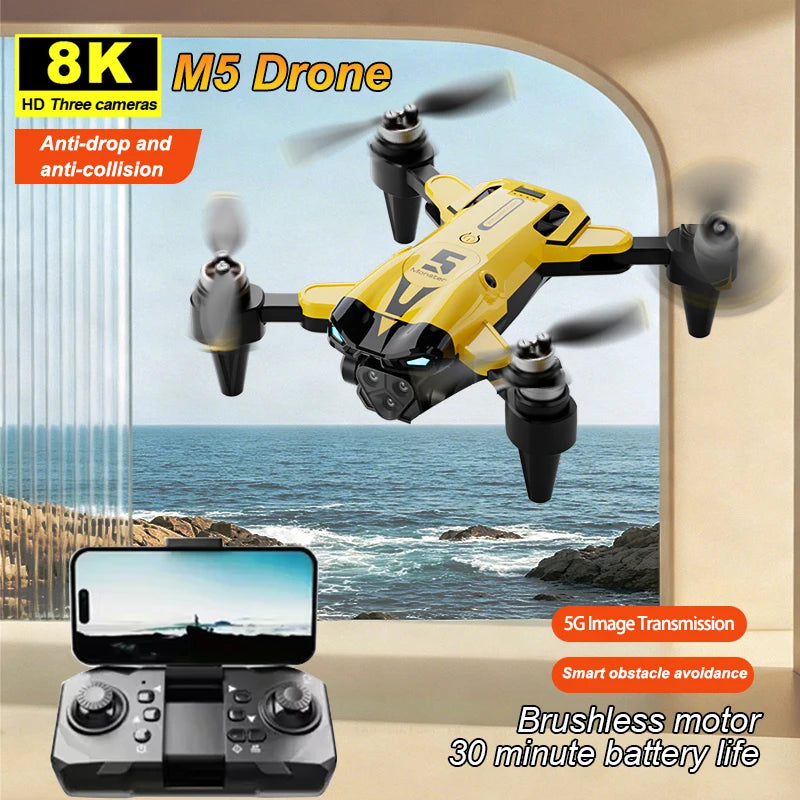 ZNLYRION M5 Foldable Drone 8K Camera Obstacle Avoidance RC Quadcopter