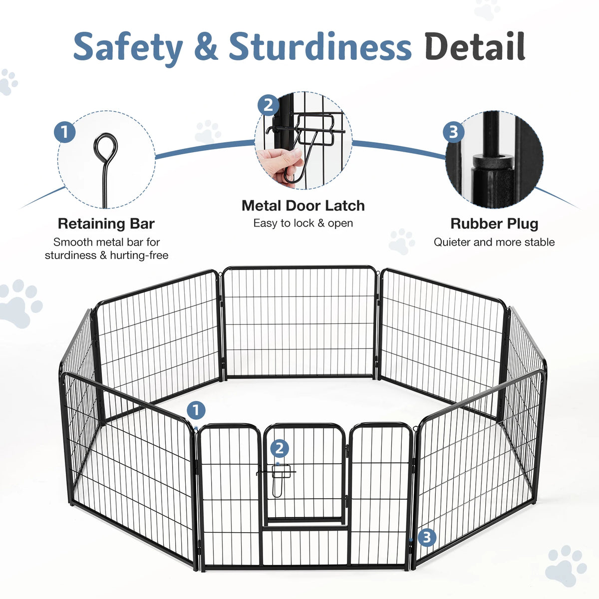 JHK Metal Foldable Dog Playpen For Indoor And Outdoor Use