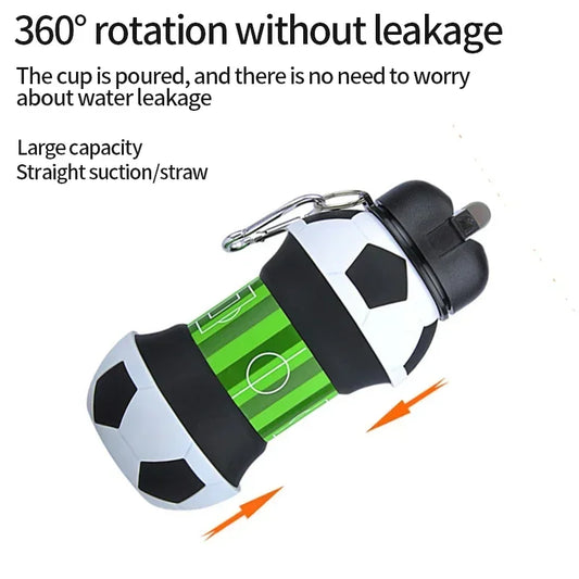 Kids Foldable Sports Water Bottle Leakproof Portable Backpack Cup