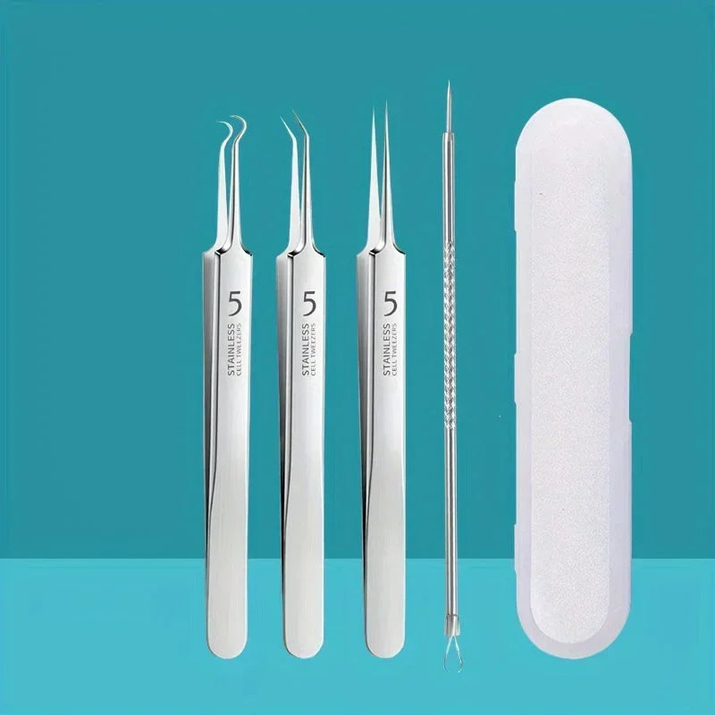 Stainless Steel Blackhead Remover Tool Set For Skincare Grooming Accessories