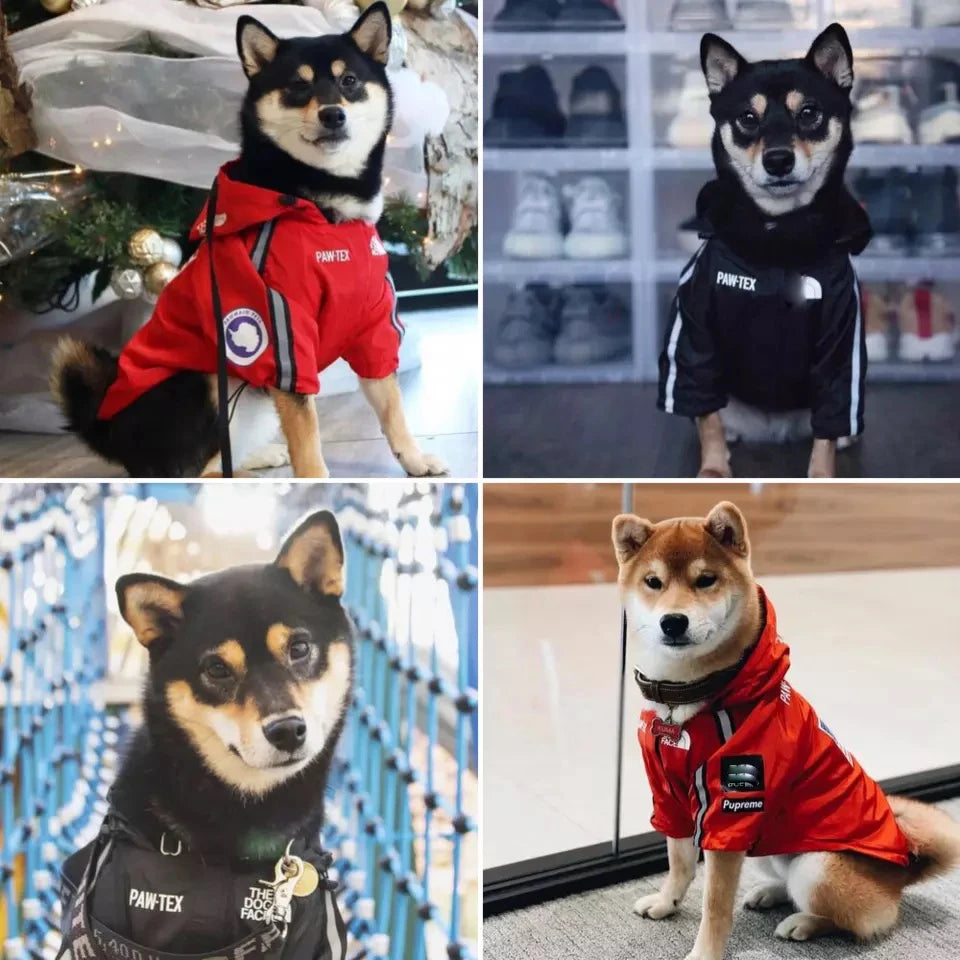 Waterproof Reflective Hooded Dog Raincoat Outdoor Protective Jacket