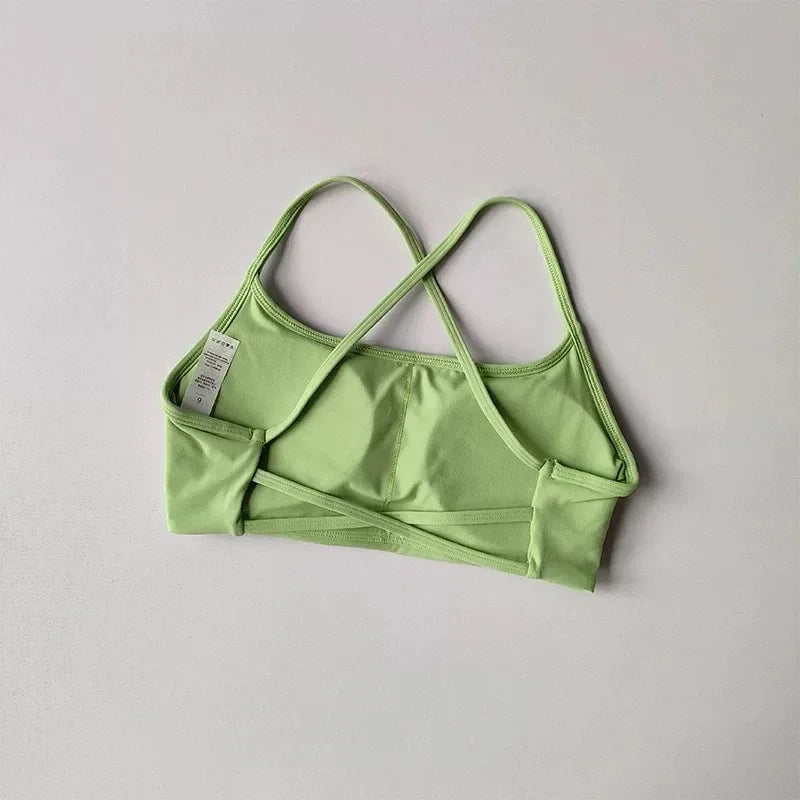 Womens Cross Back Shockproof Sports Bra For Gym And Yoga