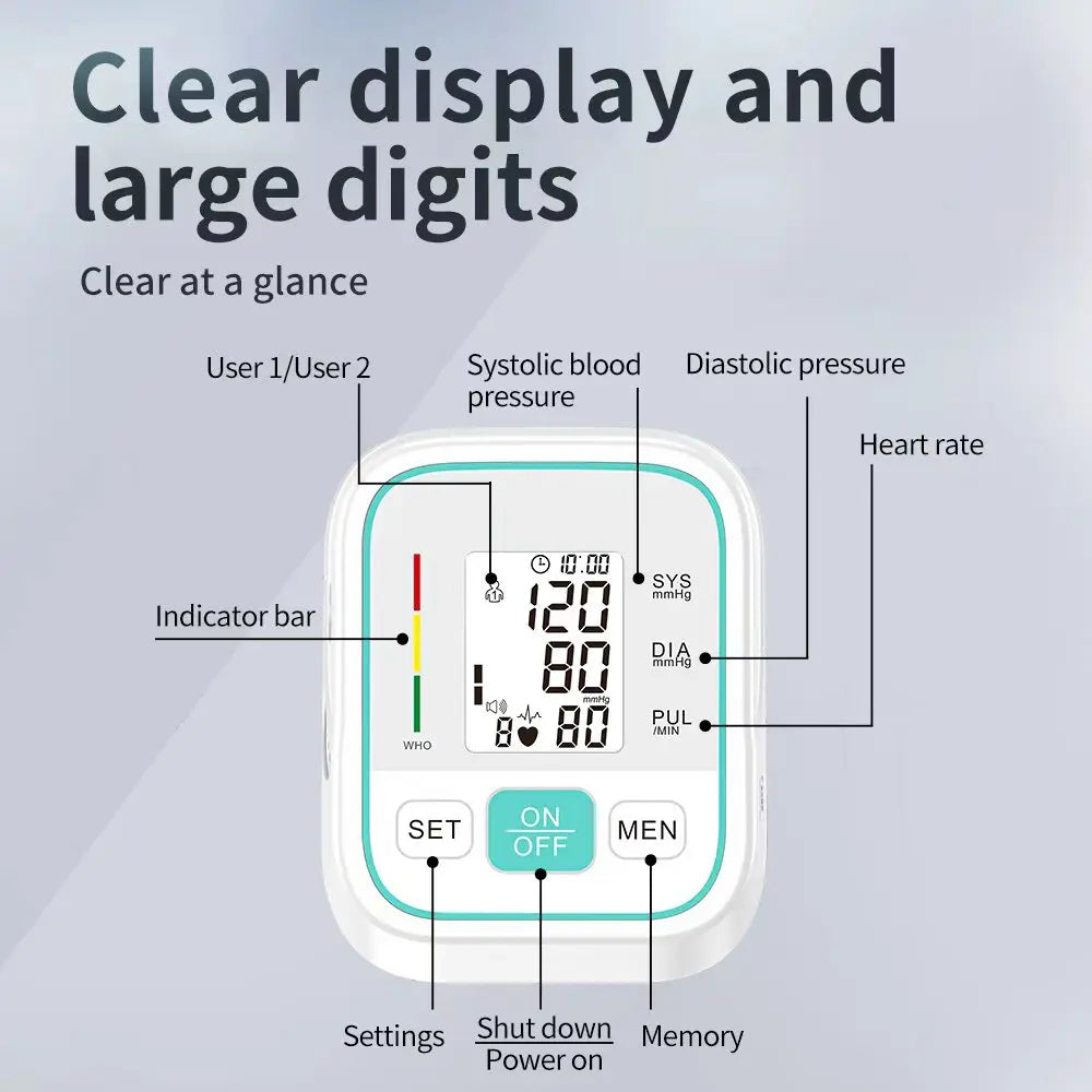 Digital Upper Arm Blood Pressure Monitor With Voice Function