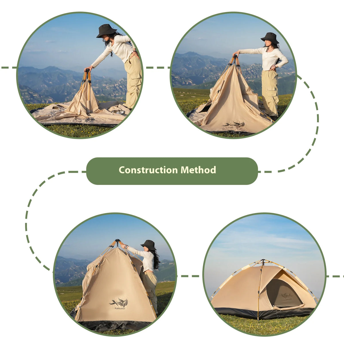 Pakicetus Automatic Pop Up Camping Tent Quick Setup Portable Windproof