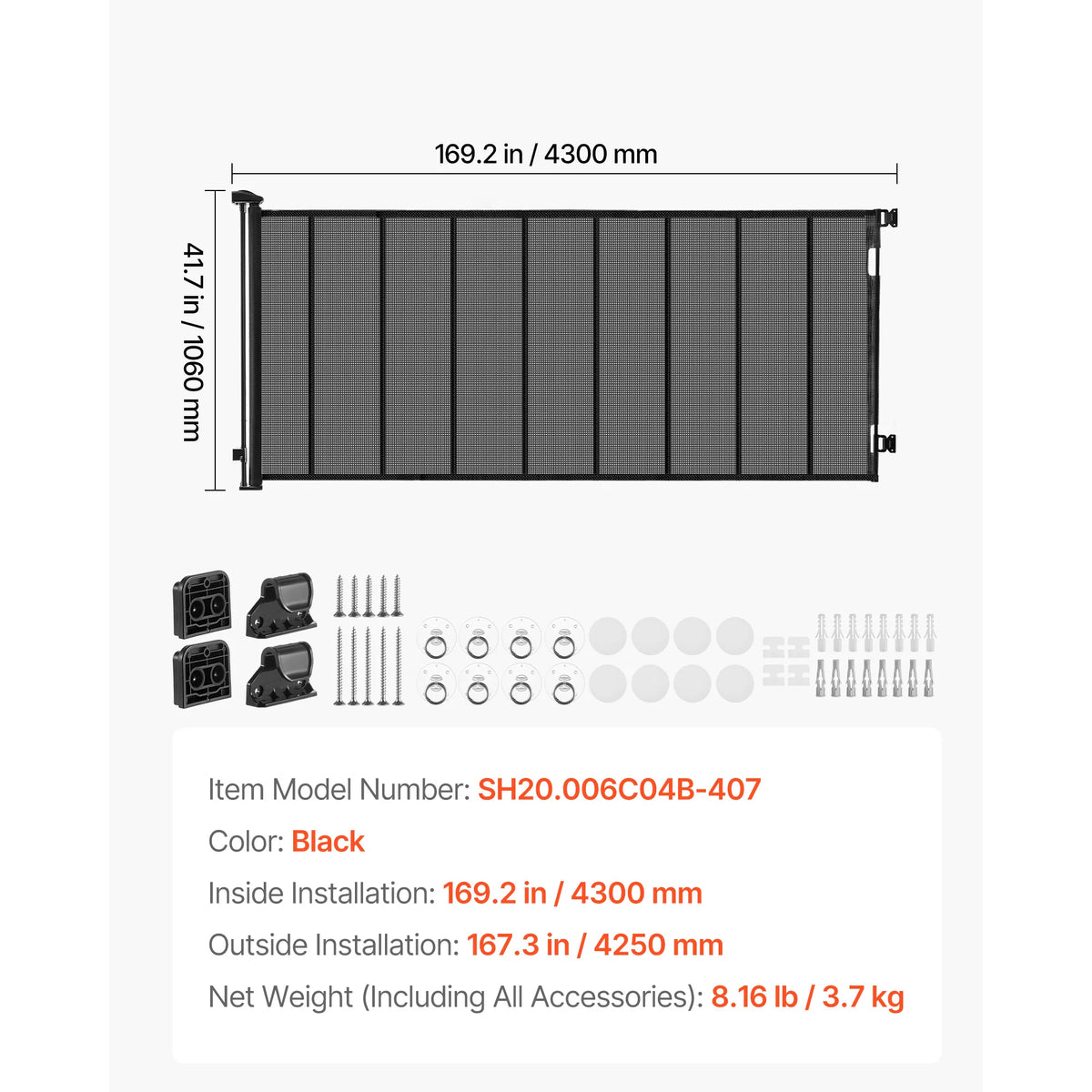 SucceBuy Retractable Baby Gate With Security Lock And Safe Mesh