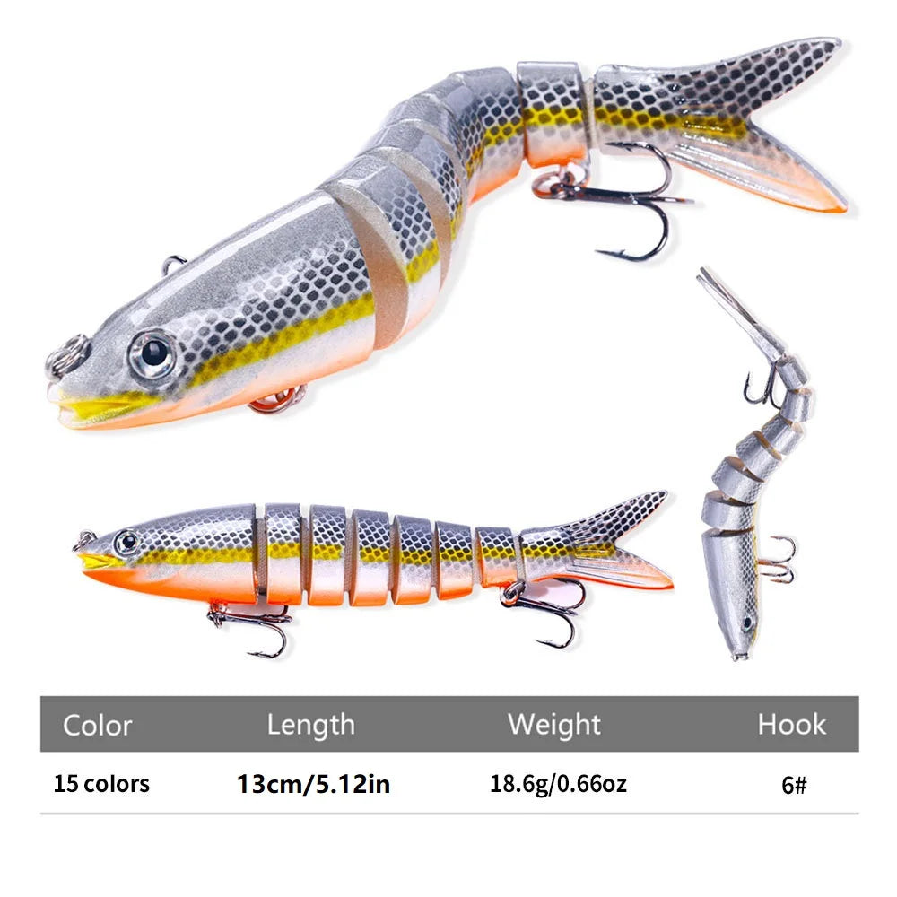 Multi Jointed Hard Topwater Bass Swimbaits Fishing Lure Set