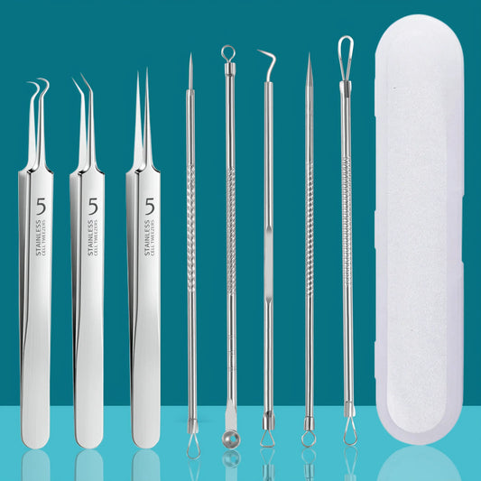 Stainless Steel Blackhead Remover Tool Set For Skincare Grooming Accessories