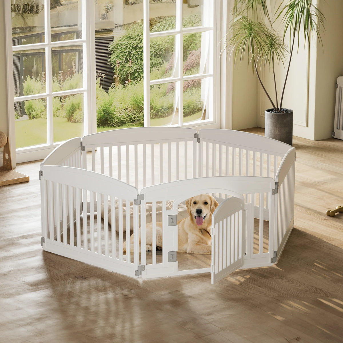 JHK Durable Plastic Dog Playpen For Indoor And Outdoor Pets