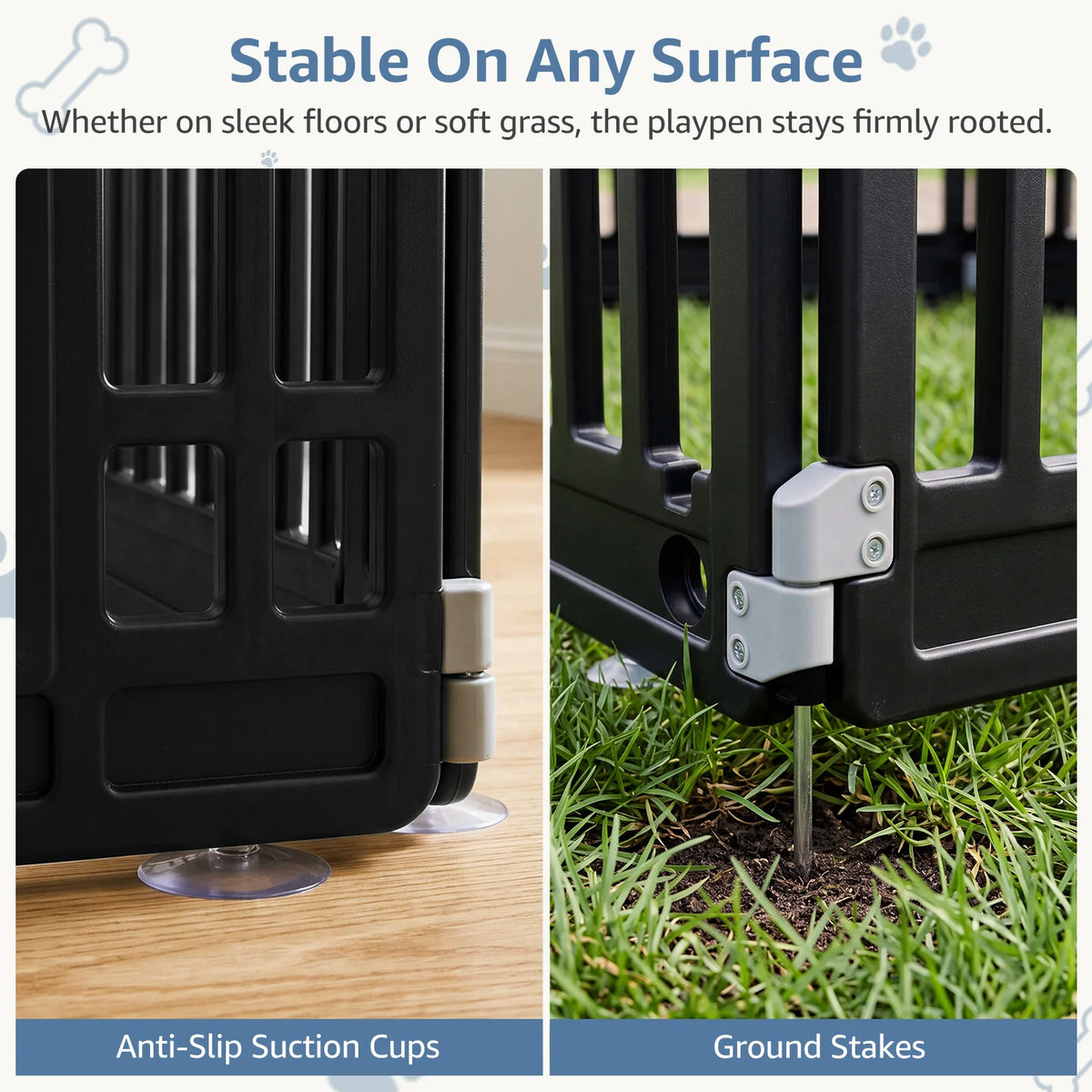 JHK Plastic Dog Playpen Expandable Foldable Portable Pet Fence