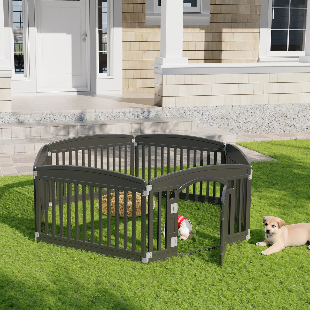JHK Durable Plastic Dog Playpen For Indoor And Outdoor Pets