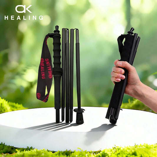 Okhealing Carbon Fiber Foldable 5 Section Lightweight Trekking Poles