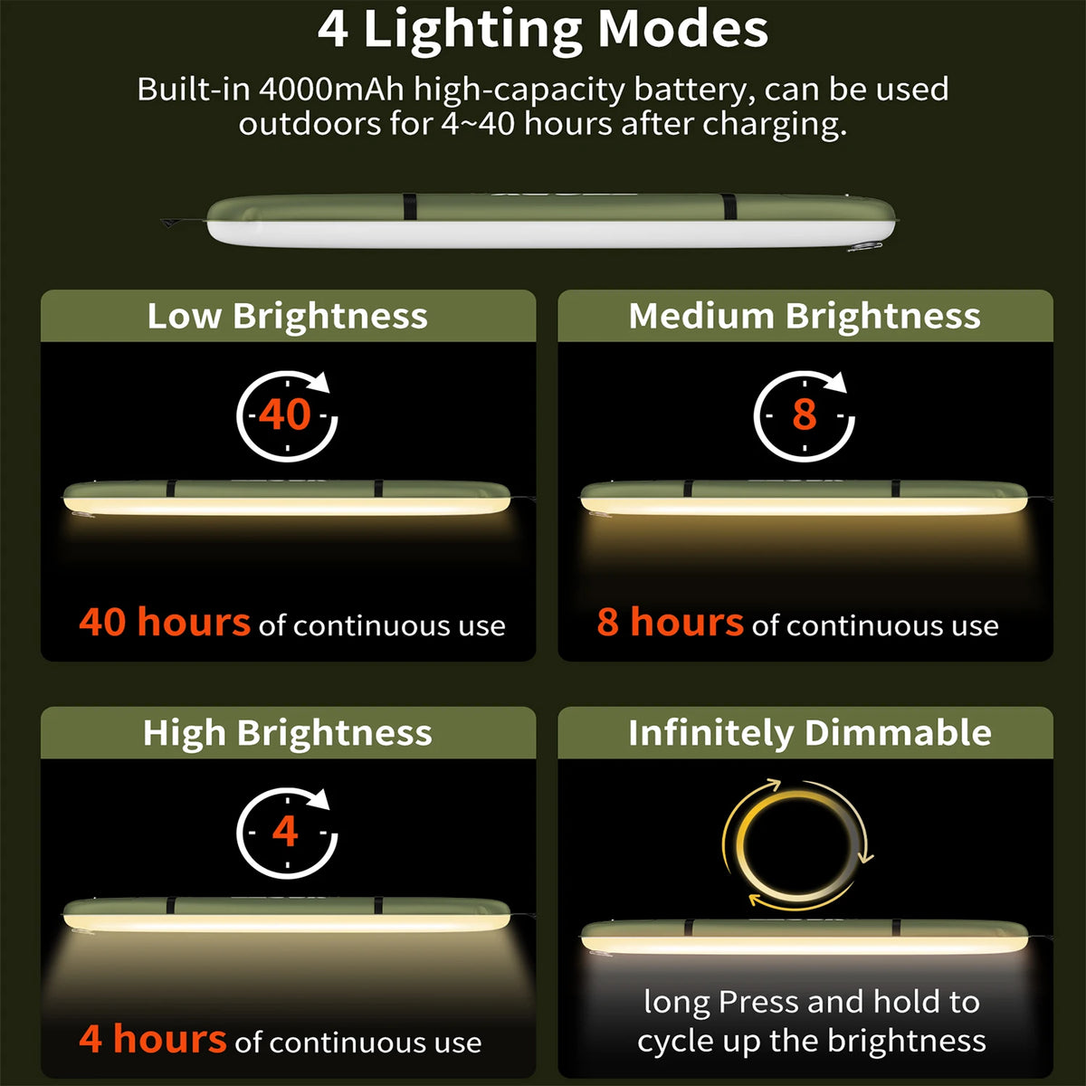 Rechargeable Inflatable Camping Lantern For Outdoor Hiking And Emergency