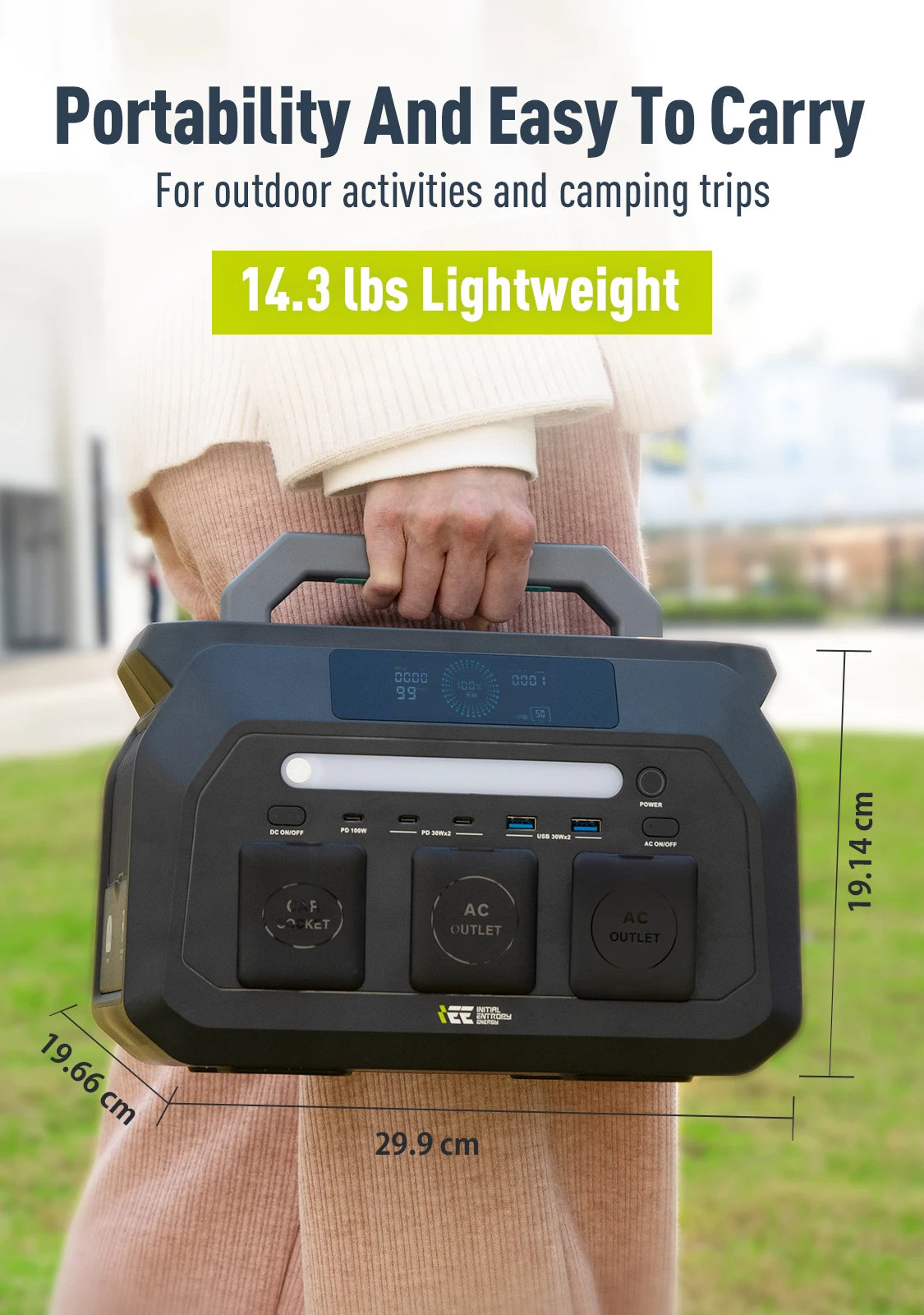 Iee 800W Portable Power Station 512Wh Lifepo4 Generator