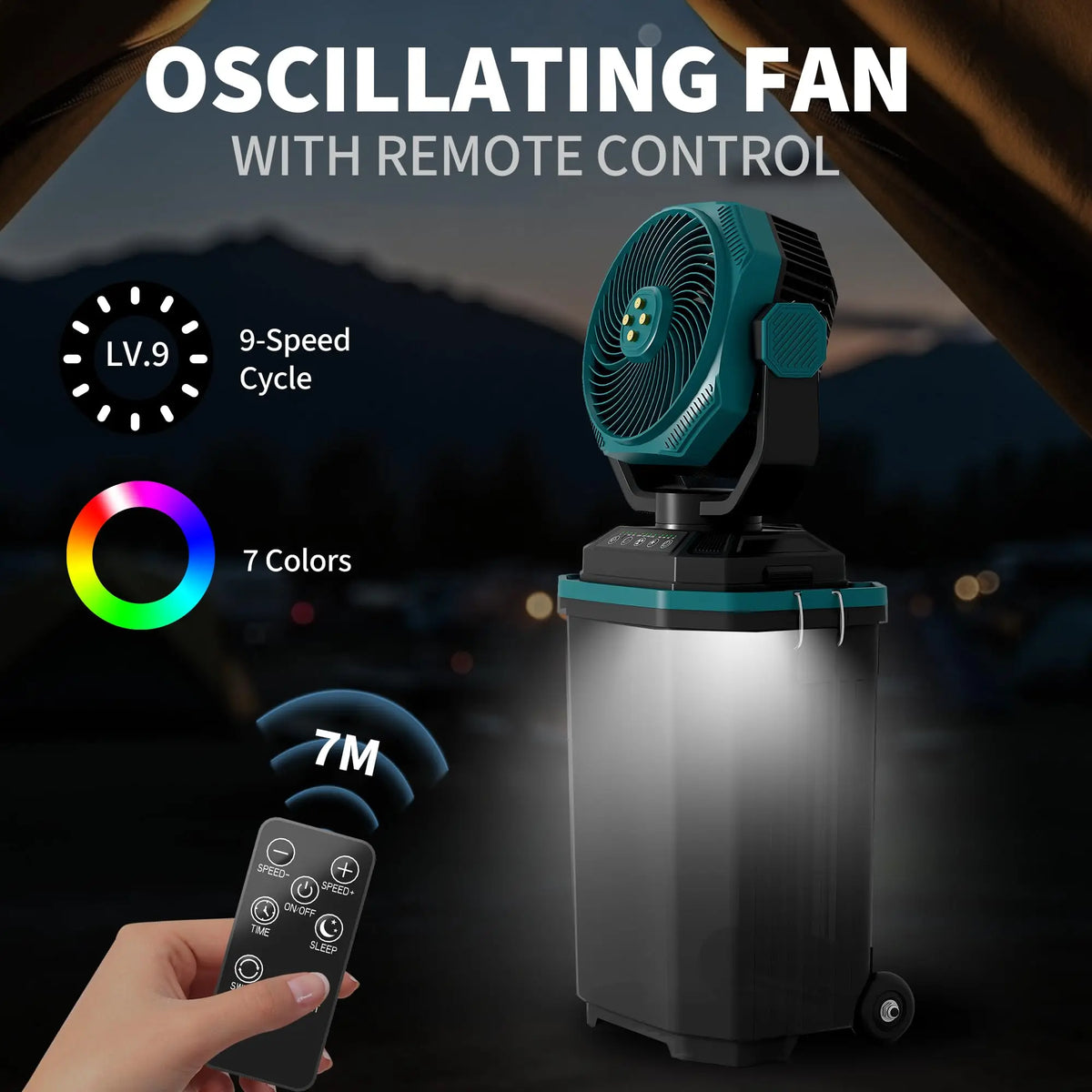 HiMiss Rechargeable Misting Bucket Fan Portable Outdoor Cooling System