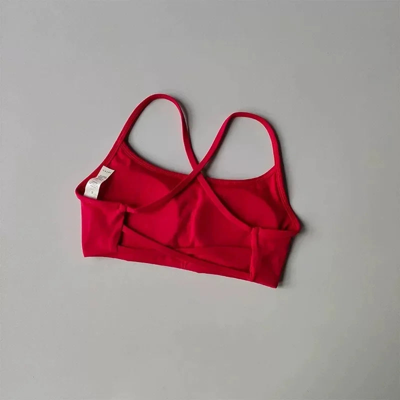 Womens Cross Back Shockproof Sports Bra For Gym And Yoga