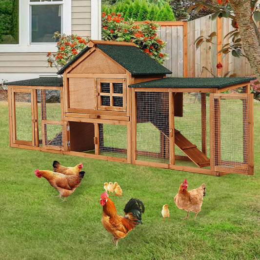 DishyKooker Two Story Wooden Outdoor Rabbit Hutch With Runs