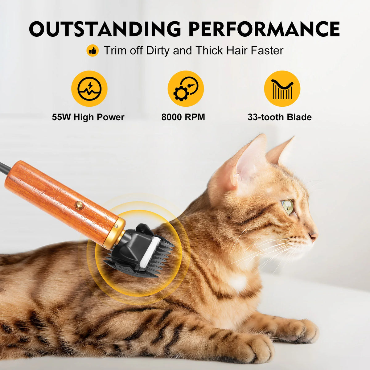 Bymaocar Electric Pet Clipper 55W Professional Corded Shears