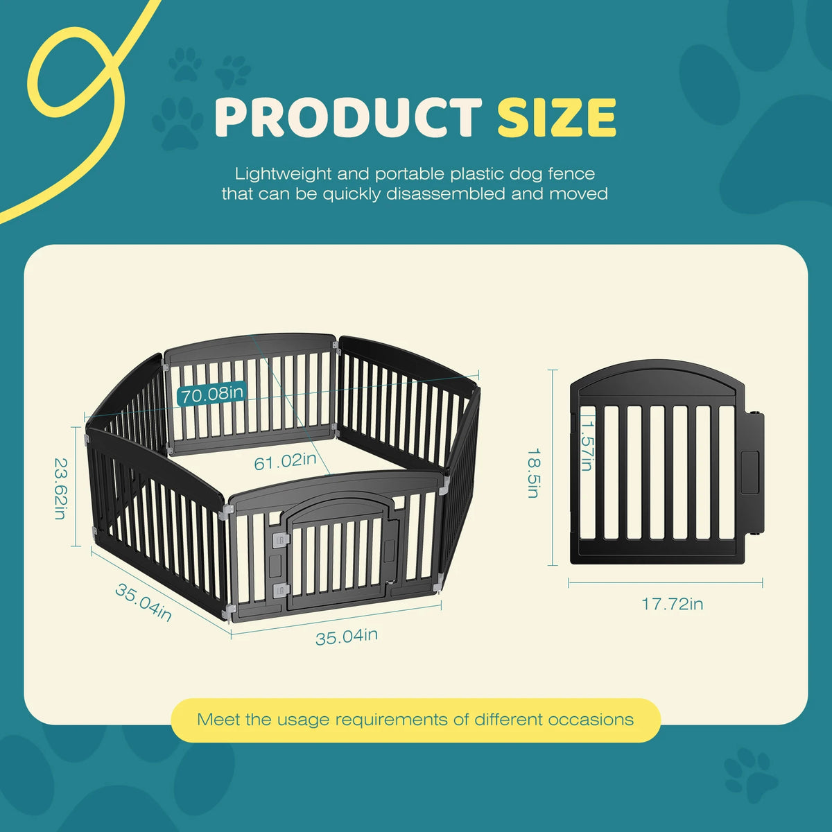 JHK Durable Plastic Dog Playpen For Indoor And Outdoor Pets