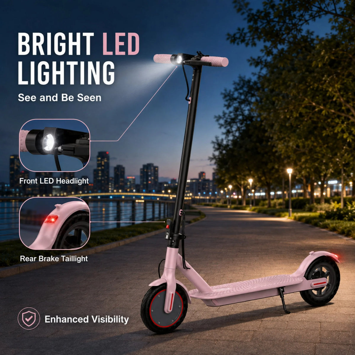AOVOPRO Foldable Electric Scooter With 350W Motor And Long Range