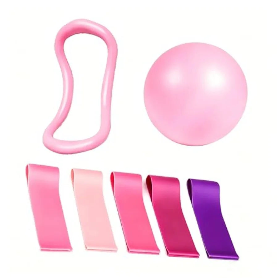 Pilates Workout Kit With Resistance Bands And Yoga Rings Mini Ball